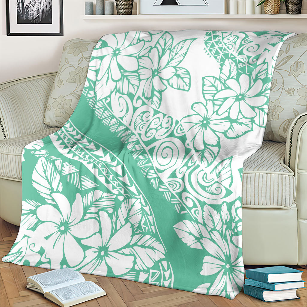 Polynesian Tiare Flower Cyan Pastel Vibes Blanket LT14 - Polynesian Pride