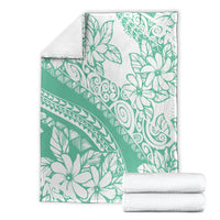 Polynesian Tiare Flower Cyan Pastel Vibes Blanket LT14 - Polynesian Pride