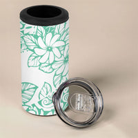 Polynesian Tiare Flower Cyan Pastel Vibes 4 in 1 Can Cooler Tumbler LT14 - Polynesian Pride