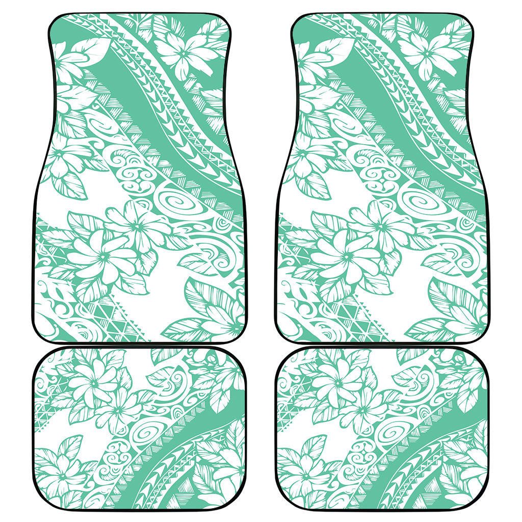 Polynesian Tiare Flower Cyan Pastel Vibes Car Mats LT14 - Polynesian Pride