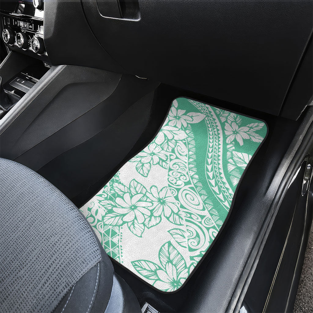 Polynesian Tiare Flower Cyan Pastel Vibes Car Mats LT14 - Polynesian Pride