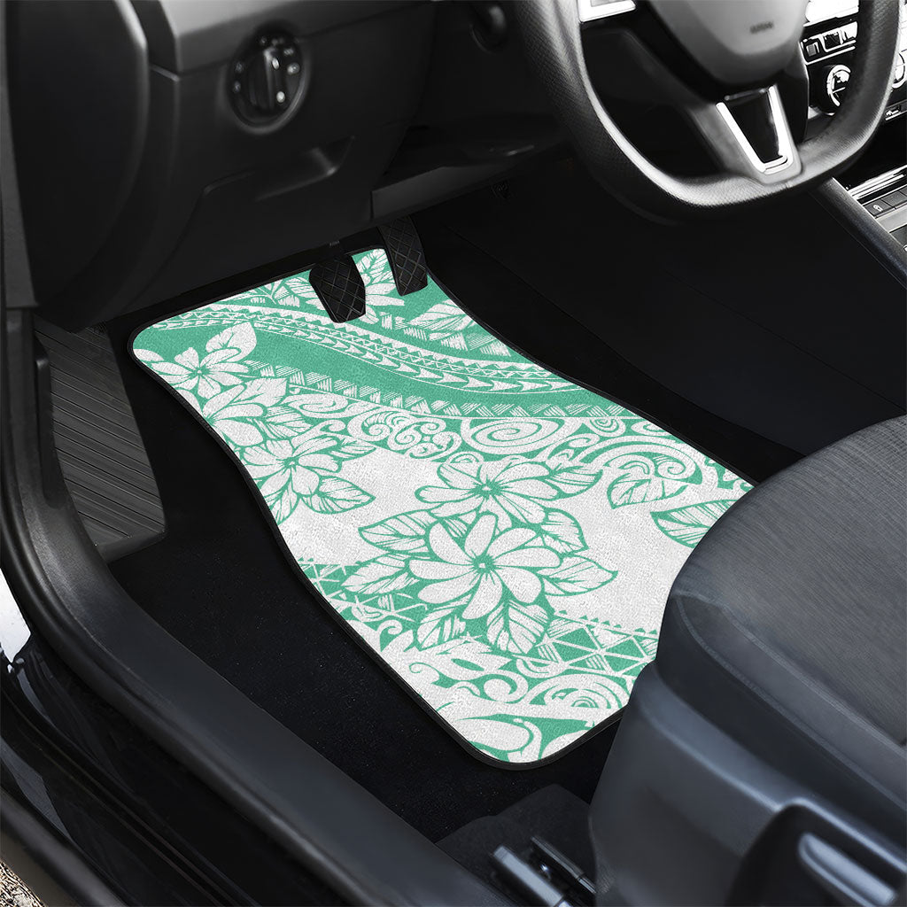 Polynesian Tiare Flower Cyan Pastel Vibes Car Mats LT14 - Polynesian Pride