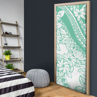 Polynesian Tiare Flower Cyan Pastel Vibes Door Cover LT14 - Polynesian Pride