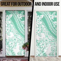 Polynesian Tiare Flower Cyan Pastel Vibes Door Cover LT14 - Polynesian Pride