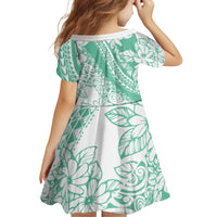 Polynesian Tiare Flower Cyan Pastel Vibes Family Matching Mermaid Dress and Hawaiian Shirt