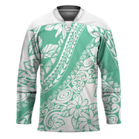 Polynesian Tiare Flower Cyan Pastel Vibes Hockey Jersey LT14 Unisex Cyan - Polynesian Pride