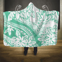Polynesian Tiare Flower Cyan Pastel Vibes Hooded Blanket LT14 - Polynesian Pride