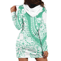 Polynesian Tiare Flower Cyan Pastel Vibes Hoodie Dress LT14 - Polynesian Pride