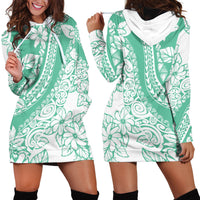 Polynesian Tiare Flower Cyan Pastel Vibes Hoodie Dress LT14 - Polynesian Pride