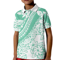 Polynesian Tiare Flower Cyan Pastel Vibes Kid Polo Shirt LT14 Kid Cyan - Polynesian Pride