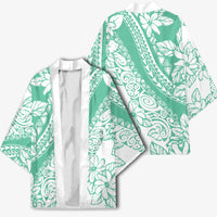 Polynesian Tiare Flower Cyan Pastel Vibes Kimono LT14 - Polynesian Pride