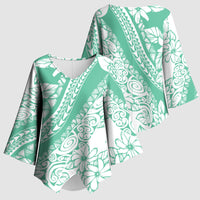 Polynesian Tiare Flower Cyan Pastel Vibes Kimono Sleeve Blouse LT14 - Polynesian Pride