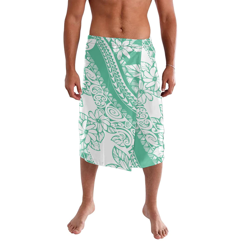 Polynesian Tiare Flower Cyan Pastel Vibes Lavalava LT14 Cyan - Polynesian Pride