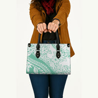 Polynesian Tiare Flower Cyan Pastel Vibes Leather Bag LT14 - Polynesian Pride