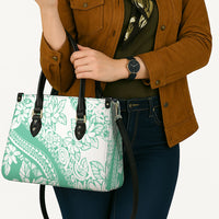 Polynesian Tiare Flower Cyan Pastel Vibes Leather Bag LT14 - Polynesian Pride