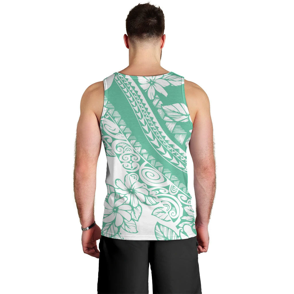 Polynesian Tiare Flower Cyan Pastel Vibes Men Tank Top LT14 - Polynesian Pride