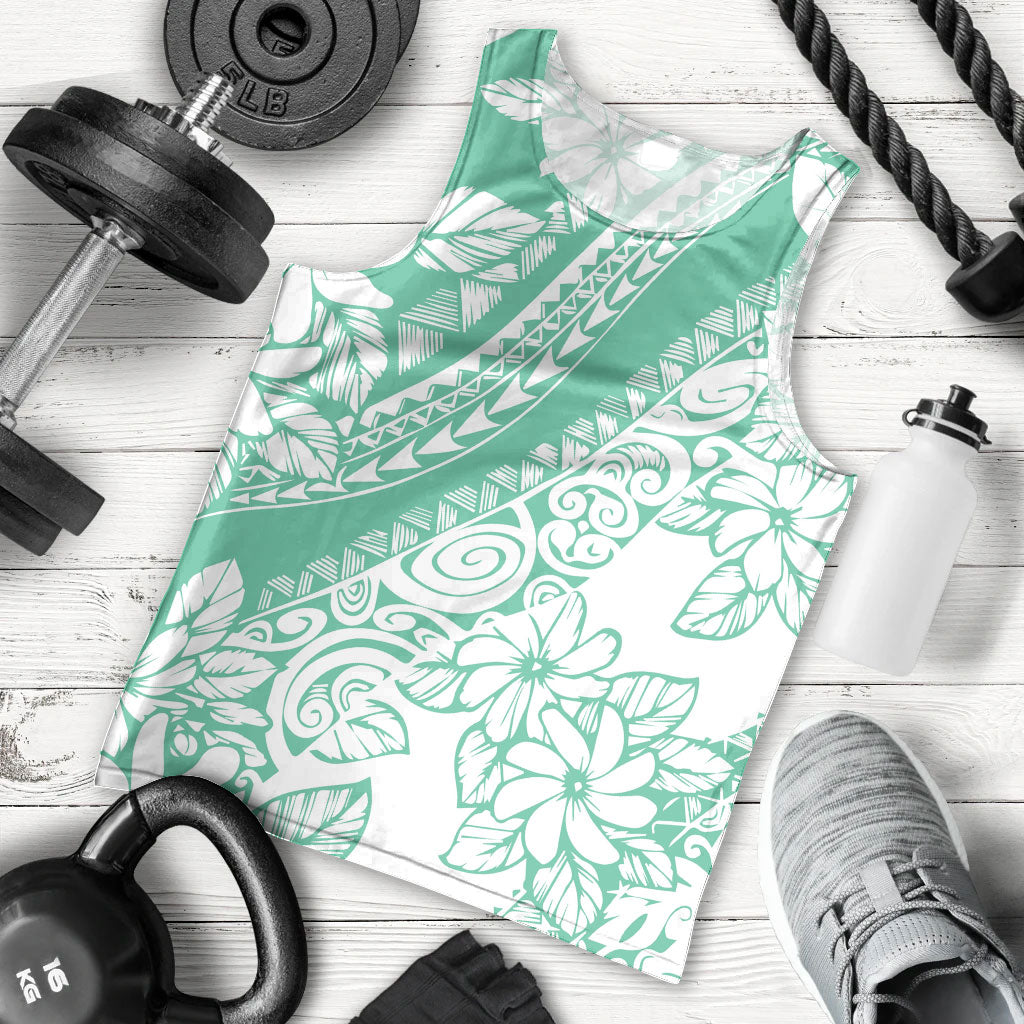 Polynesian Tiare Flower Cyan Pastel Vibes Men Tank Top LT14 - Polynesian Pride