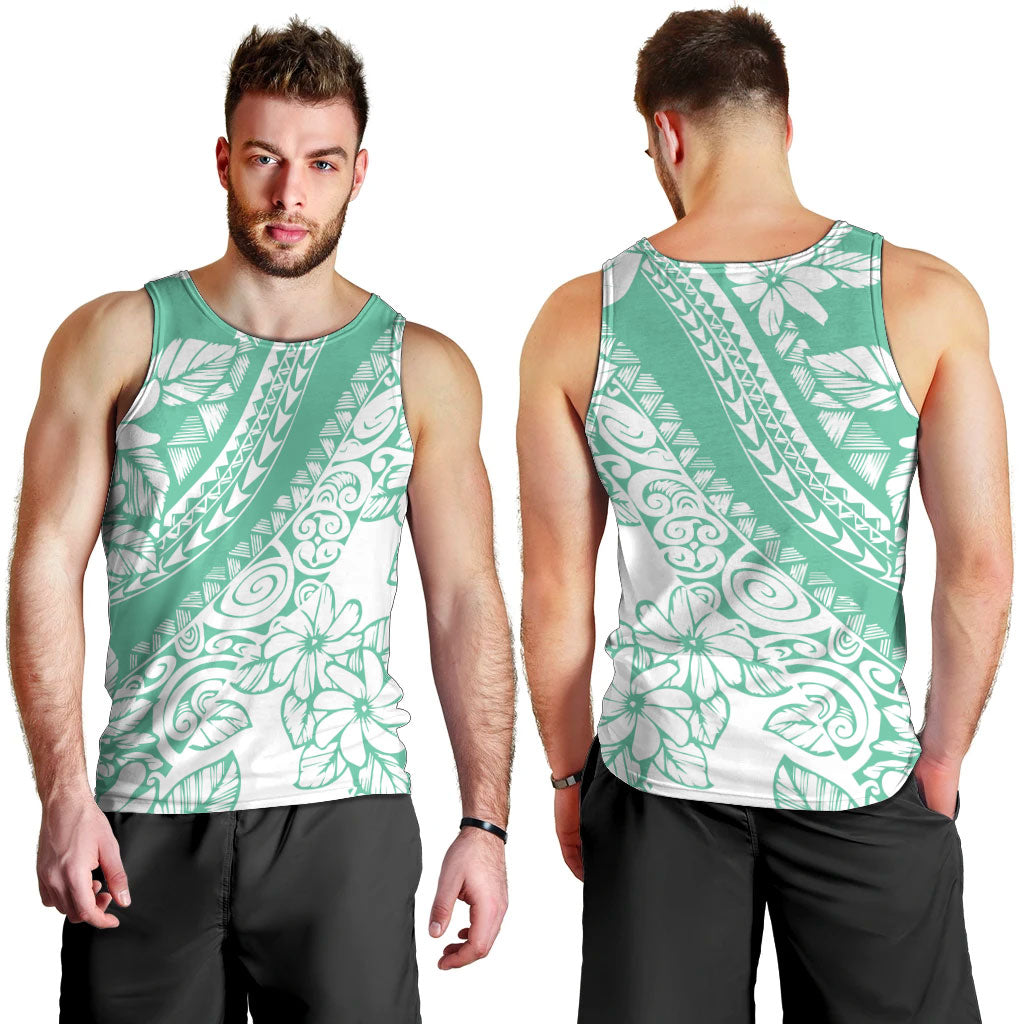 Polynesian Tiare Flower Cyan Pastel Vibes Men Tank Top LT14 - Polynesian Pride