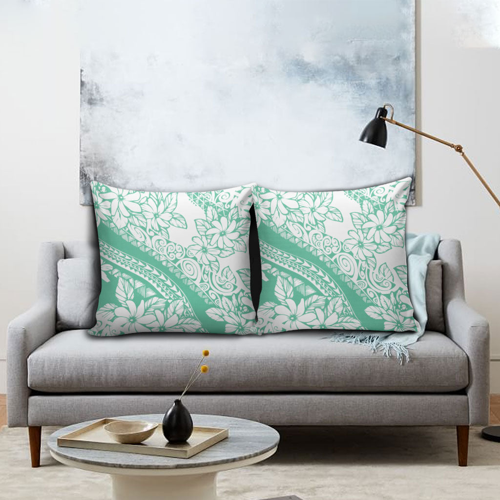 Polynesian Tiare Flower Cyan Pastel Vibes Pillow Cover LT14 - Polynesian Pride