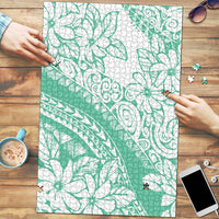 Polynesian Tiare Flower Cyan Pastel Vibes Puzzle LT14 Cyan - Polynesian Pride