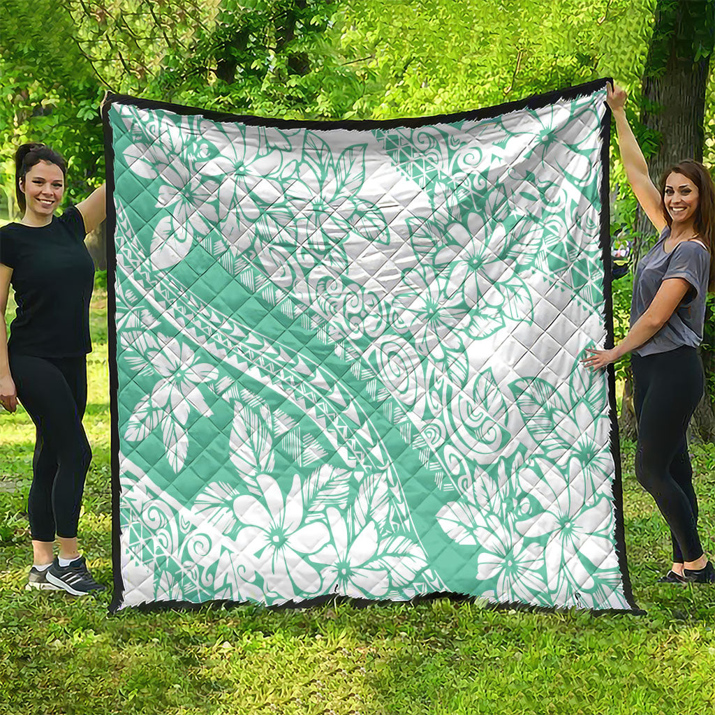 Polynesian Tiare Flower Cyan Pastel Vibes Quilt LT14 - Polynesian Pride