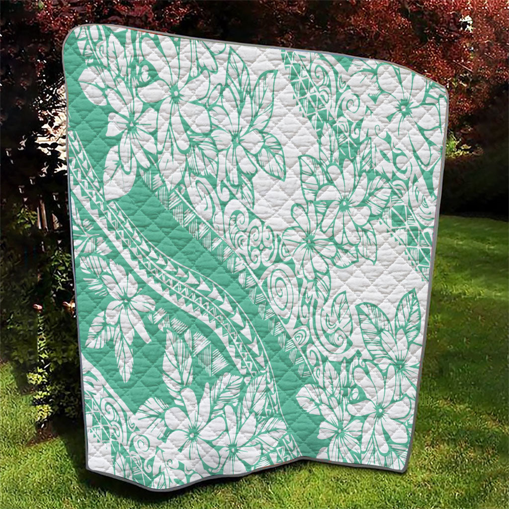 Polynesian Tiare Flower Cyan Pastel Vibes Quilt LT14 - Polynesian Pride