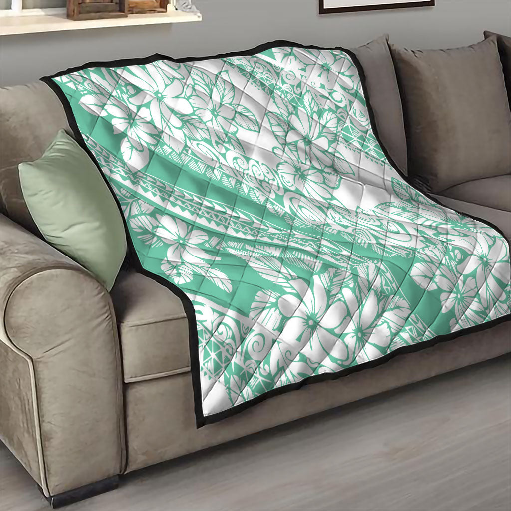Polynesian Tiare Flower Cyan Pastel Vibes Quilt LT14 - Polynesian Pride