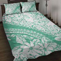 Polynesian Tiare Flower Cyan Pastel Vibes Quilt Bed Set LT14 Cyan - Polynesian Pride