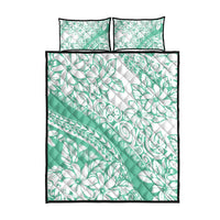 Polynesian Tiare Flower Cyan Pastel Vibes Quilt Bed Set LT14 - Polynesian Pride