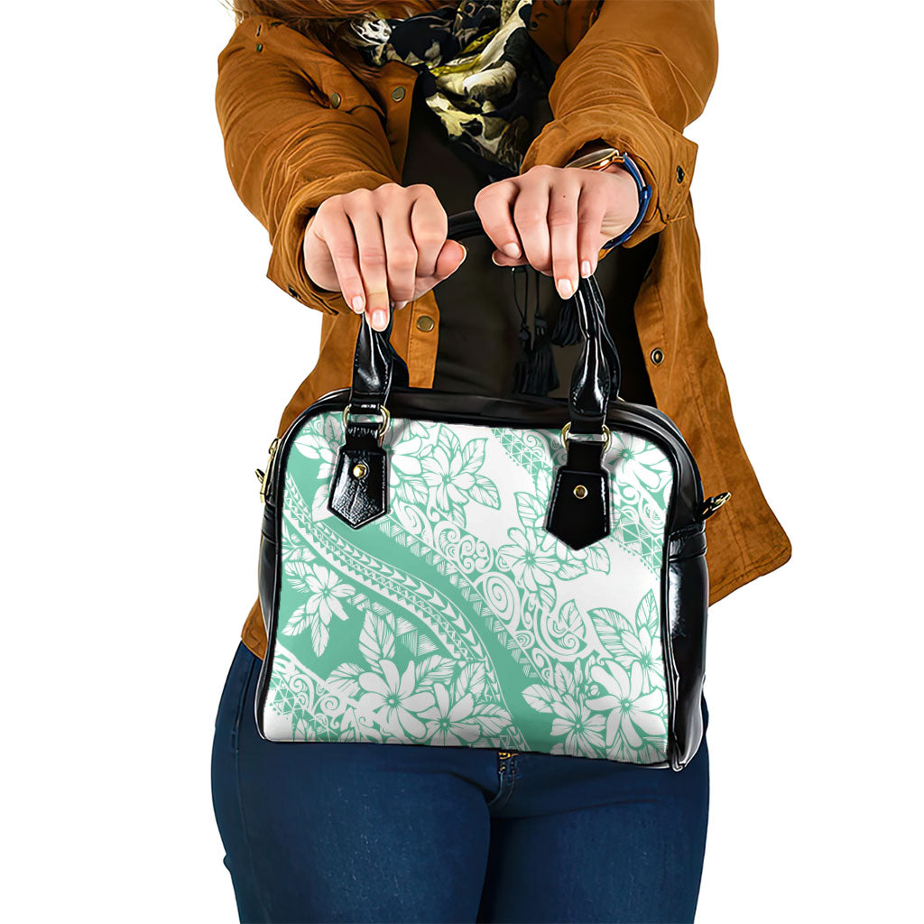 Polynesian Tiare Flower Cyan Pastel Vibes Shoulder Handbag LT14 One Size Cyan - Polynesian Pride