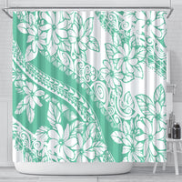 Polynesian Tiare Flower Cyan Pastel Vibes Shower Curtain LT14 - Polynesian Pride