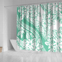 Polynesian Tiare Flower Cyan Pastel Vibes Shower Curtain LT14 - Polynesian Pride