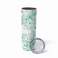 Polynesian Tiare Flower Cyan Pastel Vibes Skinny Tumbler LT14 - Polynesian Pride