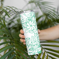 Polynesian Tiare Flower Cyan Pastel Vibes Skinny Tumbler LT14 - Polynesian Pride