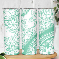 Polynesian Tiare Flower Cyan Pastel Vibes Skinny Tumbler LT14 - Polynesian Pride