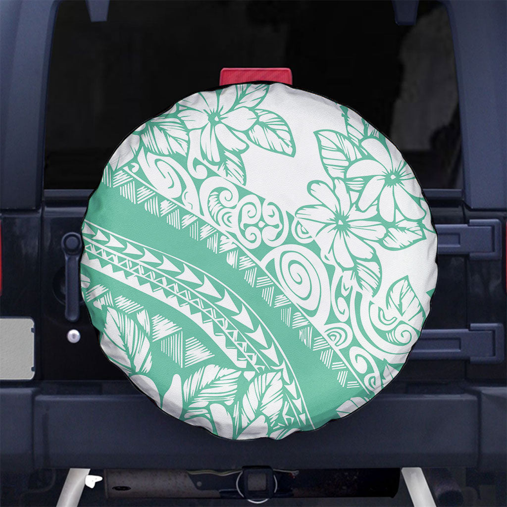Polynesian Tiare Flower Cyan Pastel Vibes Spare Tire Cover LT14 No hole Cyan - Polynesian Pride