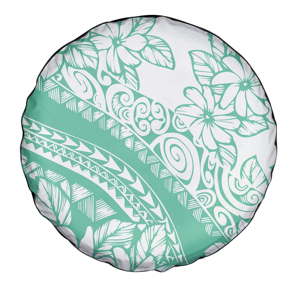 Polynesian Tiare Flower Cyan Pastel Vibes Spare Tire Cover LT14 - Polynesian Pride