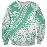Polynesian Tiare Flower Cyan Pastel Vibes Sweatshirt LT14 Unisex Cyan - Polynesian Pride