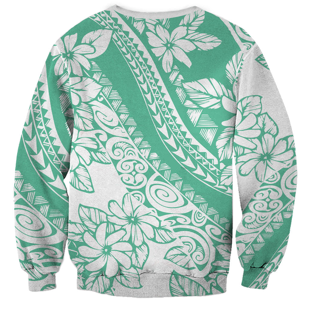 Polynesian Tiare Flower Cyan Pastel Vibes Sweatshirt LT14 - Polynesian Pride