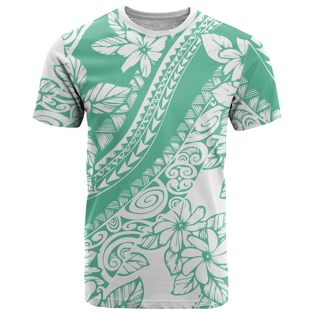 Polynesian Tiare Flower Cyan Pastel Vibes T Shirt LT14 Cyan - Polynesian Pride