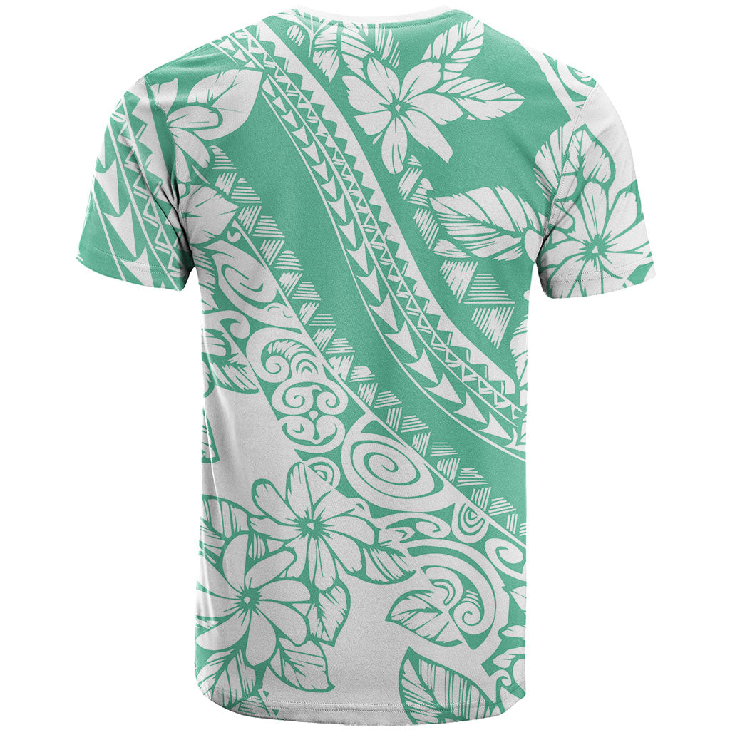 Polynesian Tiare Flower Cyan Pastel Vibes T Shirt LT14 - Polynesian Pride
