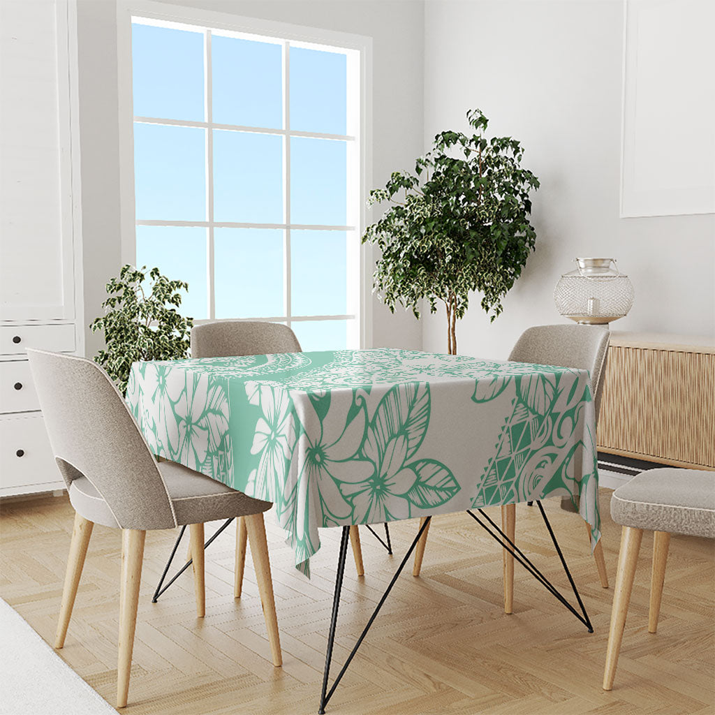 Polynesian Tiare Flower Cyan Pastel Vibes Tablecloth LT14 - Polynesian Pride