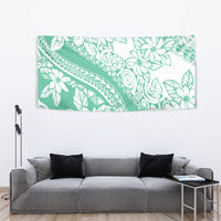 Polynesian Tiare Flower Cyan Pastel Vibes Tapestry LT14 - Polynesian Pride