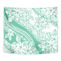 Polynesian Tiare Flower Cyan Pastel Vibes Tapestry LT14 - Polynesian Pride