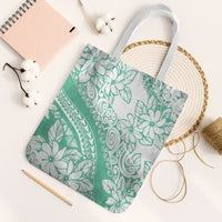 Polynesian Tiare Flower Cyan Pastel Vibes Tote Bag LT14 White Strap One Size Cyan - Polynesian Pride