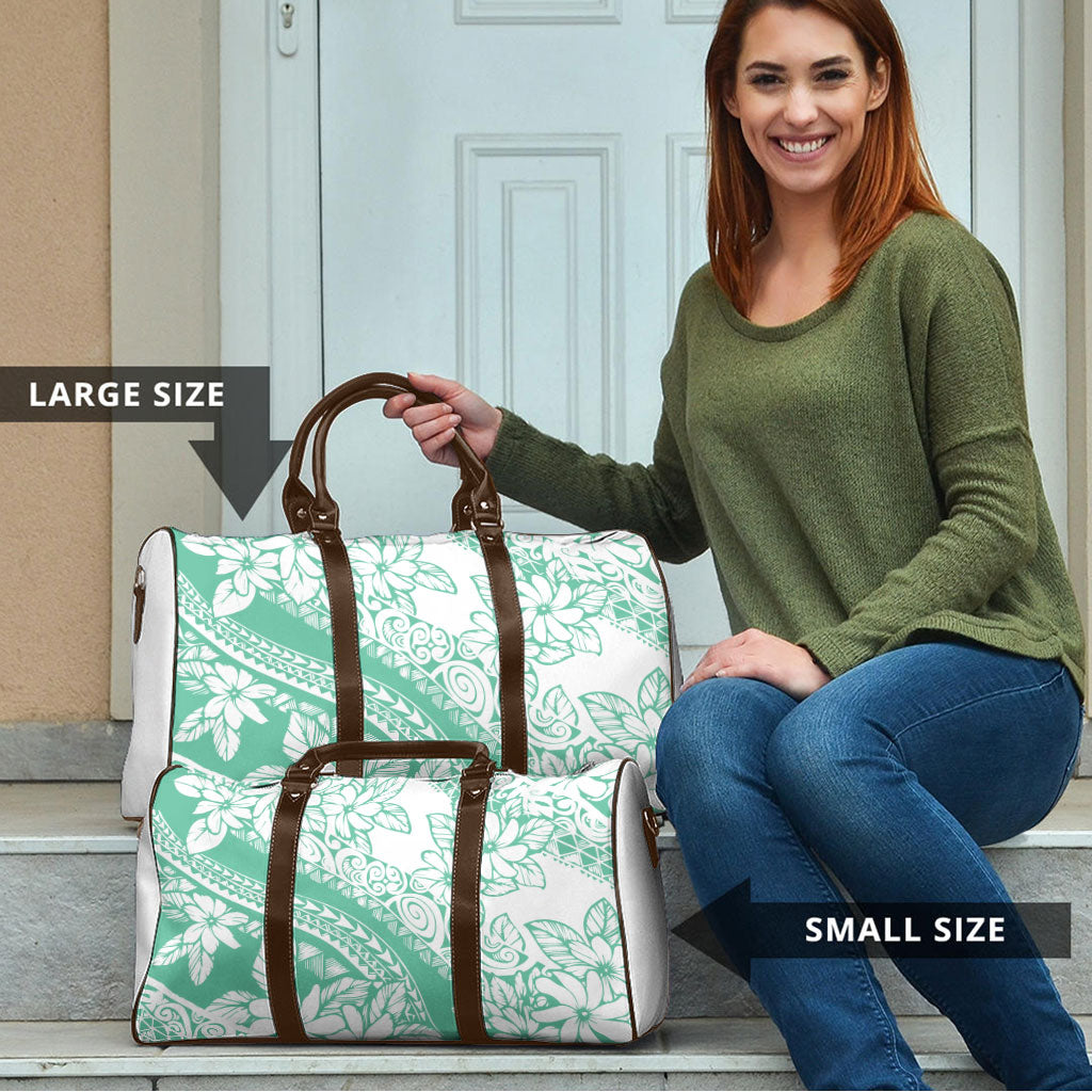 Polynesian Tiare Flower Cyan Pastel Vibes Travel Bag LT14 - Polynesian Pride