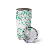 Polynesian Tiare Flower Cyan Pastel Vibes Tumbler Cup LT14 - Polynesian Pride