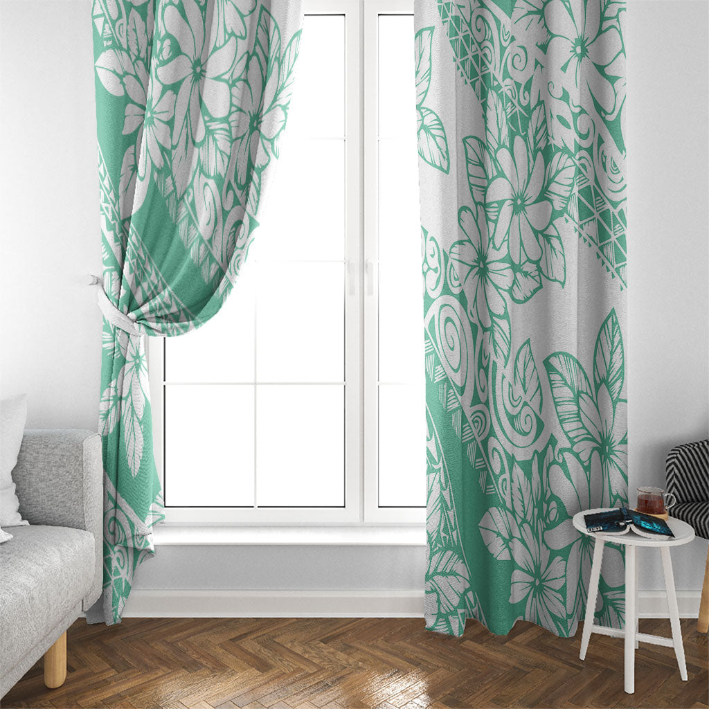 Polynesian Tiare Flower Cyan Pastel Vibes Window Curtain LT14 - Polynesian Pride