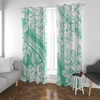 Polynesian Tiare Flower Cyan Pastel Vibes Window Curtain LT14 With Grommets Cyan - Polynesian Pride