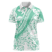Polynesian Tiare Flower Cyan Pastel Vibes Women Polo Shirt LT14 Female Cyan - Polynesian Pride